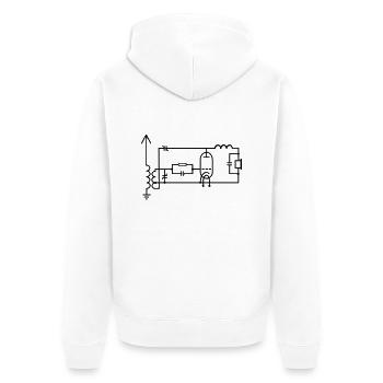 Roehrenradio1 - Unisex Premium Bio Zip Hoodie - Weiß - Hinten - Thijin (182cm)