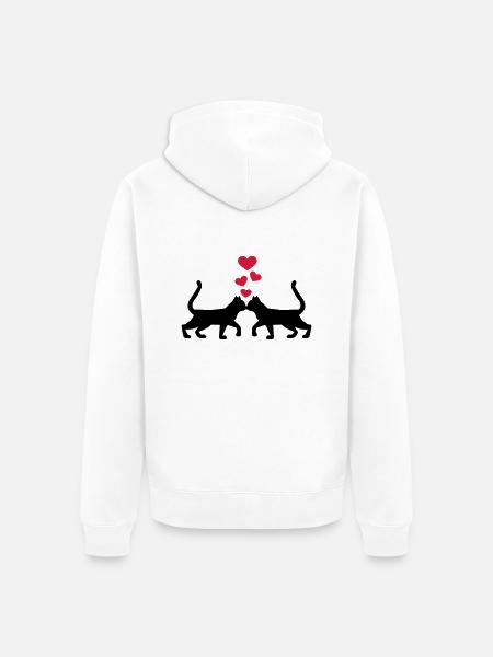 Chat - Veste à capuche bio Premium Unisexe - blanc