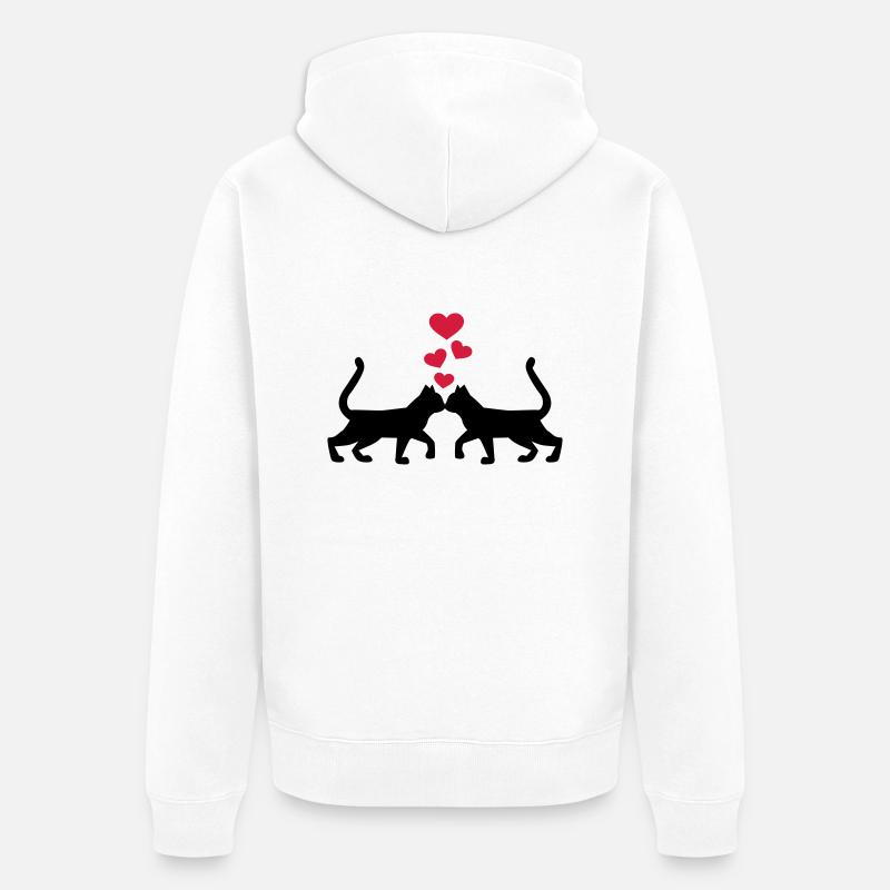 Chat - Veste à capuche bio Premium Unisexe - blanc