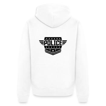 Insigne de grade police des armoiries - Veste à capuche bio Premium Unisexe - blanc - Dos - Thijin (182cm)