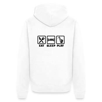 Eat Sleep Saxophone - Veste à capuche bio Premium Unisexe - blanc - Dos - Thijin (182cm)