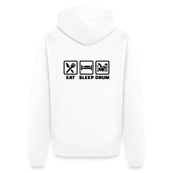 Eat Sleep drum - Veste à capuche bio Premium Unisexe - blanc - Dos - Thijin (182cm)
