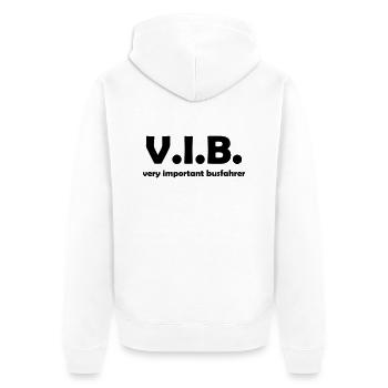 vib busfahrer - Unisex Premium Bio Zip Hoodie - Weiß - Hinten - Thijin (182cm)