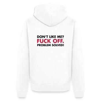 Fuck Off - Veste à capuche bio Premium Unisexe - blanc - Dos - Thijin (182cm)