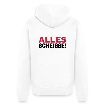 Alles Scheisse! - Unisex Premium Bio Zip Hoodie - Weiß - Hinten - Thijin (182cm)