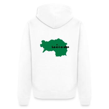 Leoben - AEIOU Steiermark Geschenk Shirt - Unisex Premium Bio Zip Hoodie - Weiß - Hinten - Thijin (182cm)