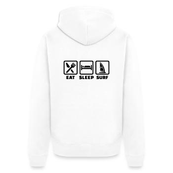 Eat Sleep Planche a voile - Veste à capuche bio Premium Unisexe - blanc - Dos - Thijin (182cm)