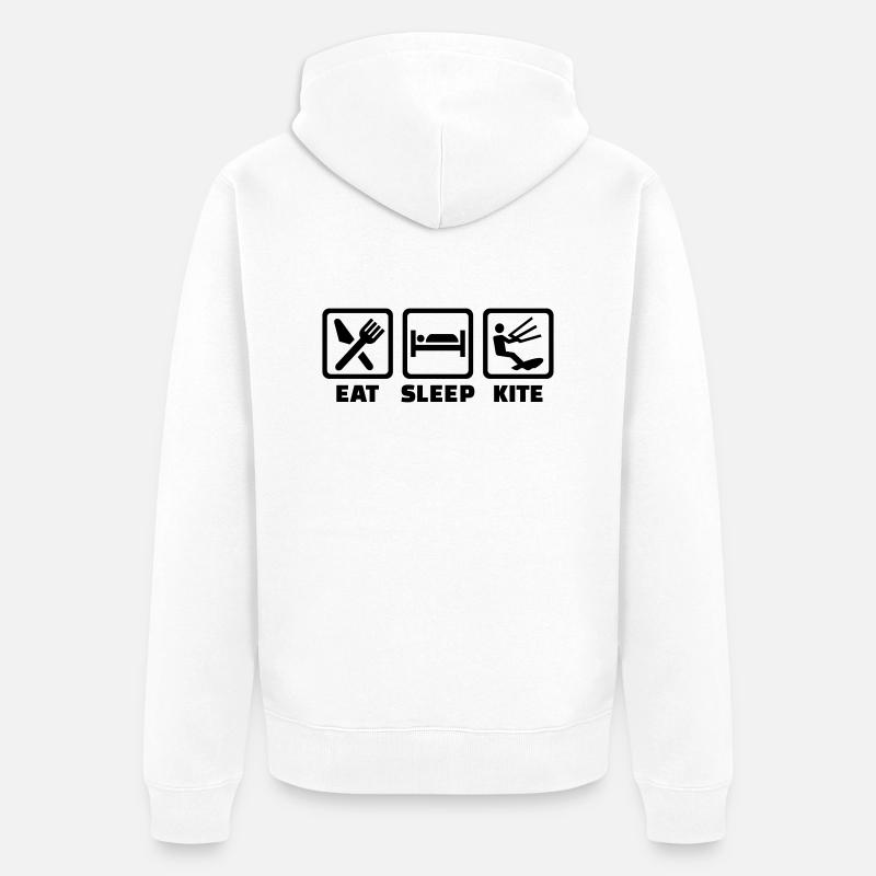Eat Sleep Kite - Veste à capuche bio Premium Unisexe - blanc