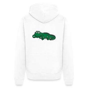 crocodile funny - Unisex Premium Organic Zip Hoodie - white - Back - Thijin (182cm)