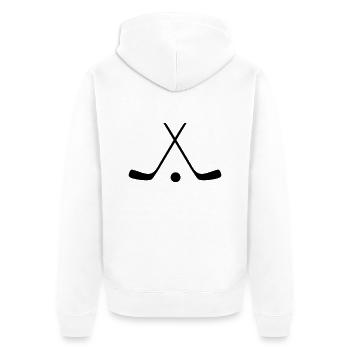 hockey sticks / hockey symbol - Unisex Premium Organic Zip Hoodie - white - Back - Thijin (182cm)