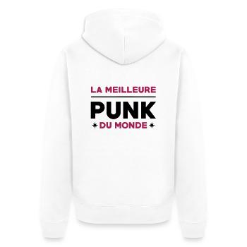 Punk / Rock / Musique / Musicien / Anarchiste - Veste à capuche bio Premium Unisexe - blanc - Dos - Thijin (182cm)