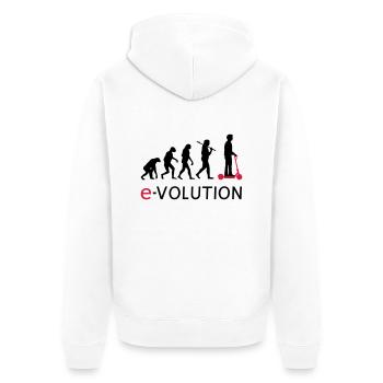 Evolution ElectroScooter eScooter ERoller - Unisex Premium Bio Zip Hoodie - Weiß - Hinten - Thijin (182cm)