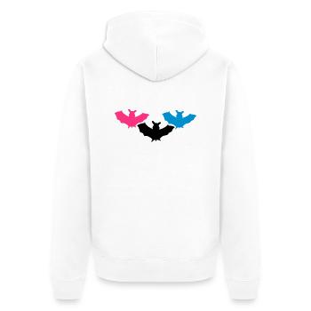 silhouette fledermaus horror halloween umriss desi - Unisex Premium Bio Zip Hoodie - Weiß - Hinten - Thijin (182cm)
