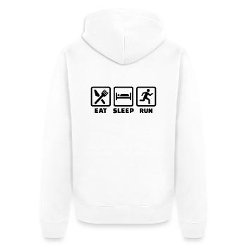 Eat sleep run - Veste à capuche bio Premium Unisexe - blanc - Dos - Thijin (182cm)