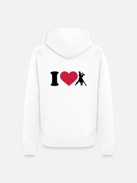 I love Dancing - Unisex Premium Organic Zip Hoodie - white