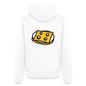 Käsebrot - V2 - Unisex Premium Bio Zip Hoodie - Weiß - Hinten - Thijin (182cm)