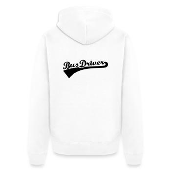Busfahrer - Unisex Premium Bio Zip Hoodie - Weiß - Hinten - Thijin (182cm)