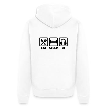 Eat sleep DJ - Veste à capuche bio Premium Unisexe - blanc - Dos - Thijin (182cm)