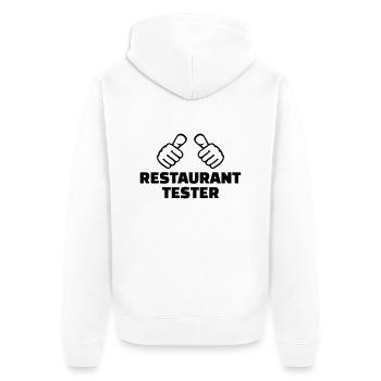 Restaurant tester - Veste à capuche bio Premium Unisexe - blanc - Dos - Thijin (182cm)