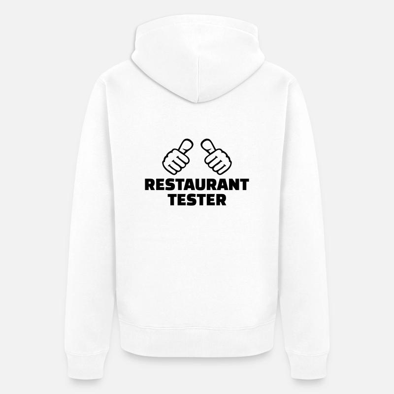 Restaurant Tester - Unisex Premium Bio Zip Hoodie - Weiß