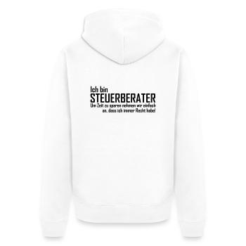 ich bin steuerberater - Unisex Premium Bio Zip Hoodie - Weiß - Hinten - Thijin (182cm)