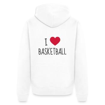 Basketball - Basket ball - Basket-ball - Baskette - Veste à capuche bio Premium Unisexe - blanc - Dos - Thijin (182cm)