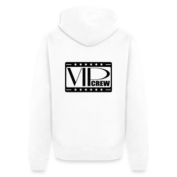 crew team party freunde edel stern star schriftzug - Unisex Premium Bio Zip Hoodie - Weiß - Hinten - Thijin (182cm)