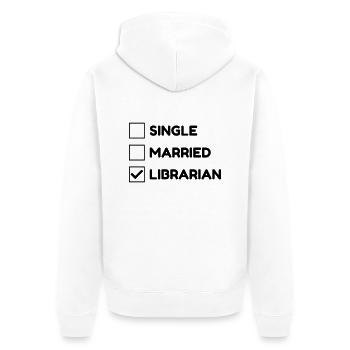 Library Librarian Bibliothek Bibliothèque Livre - Unisex Premium Organic Zip Hoodie - white - Back - Thijin (182cm)