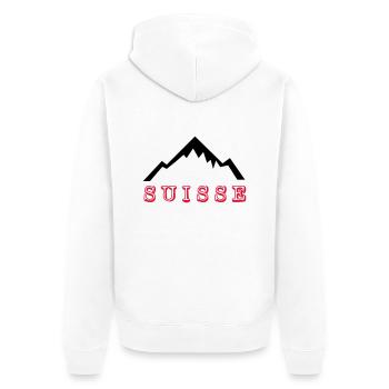 Mount Blanc - Suisse - Unisex Premium Bio Zip Hoodie - Weiß - Hinten - Thijin (182cm)