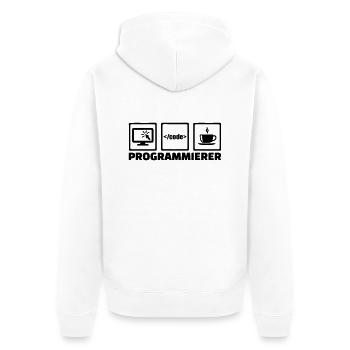 Programmierer - Unisex Premium Bio Zip Hoodie - Weiß - Hinten - Thijin (182cm)