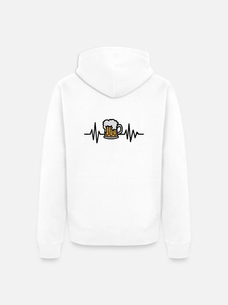 Beer - Unisex Premium Organic Zip Hoodie - white