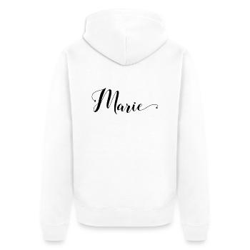 marie - Unisex Premium Bio Zip Hoodie - Weiß - Hinten - Thijin (182cm)