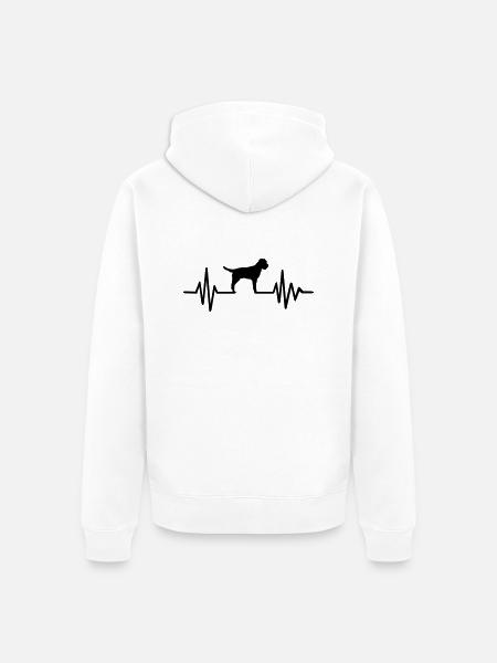 Border Terrier - Unisex Premium Organic Zip Hoodie - white