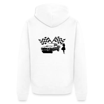 Voiture - Veste à capuche bio Premium Unisexe - blanc - Dos - Thijin (182cm)