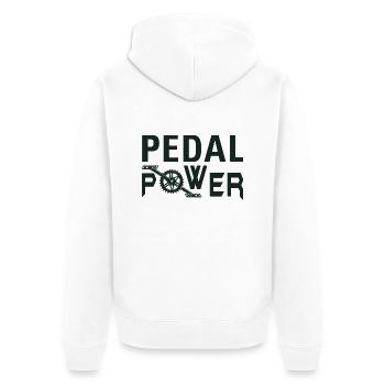 pedal power, Bicycle, Bike, Bicycle - Unisex Premium Organic Zip Hoodie - white - Back - Thijin (182cm)