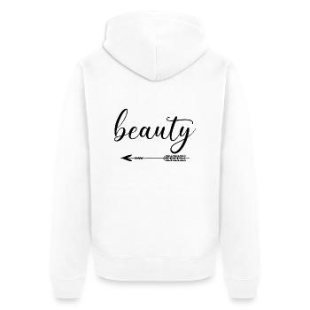 Beast Beauty Beast Beauty Saying Partner Love - Unisex Premium Organic Zip Hoodie - white - Back - Thijin (182cm)