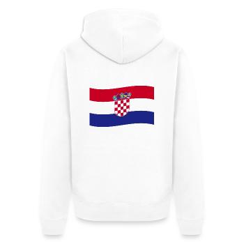 Kroatien Flagge Hrvatska Land Croatia Kroate Deko - Unisex Premium Bio Zip Hoodie - Weiß - Hinten - Thijin (182cm)