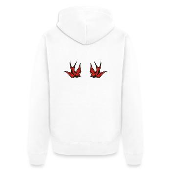 swallow - Unisex Premium Organic Zip Hoodie - white - Back - Thijin (182cm)