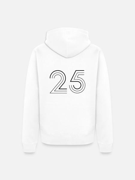 25 - Unisex Premium Bio Zip Hoodie - Weiß