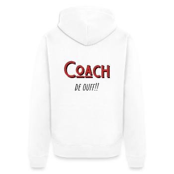 coach de ouf idée cadeau - Veste à capuche bio Premium Unisexe - blanc - Dos - Thijin (182cm)