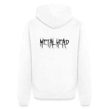 Metalhead - Unisex Premium Bio Zip Hoodie - Weiß - Hinten - Thijin (182cm)