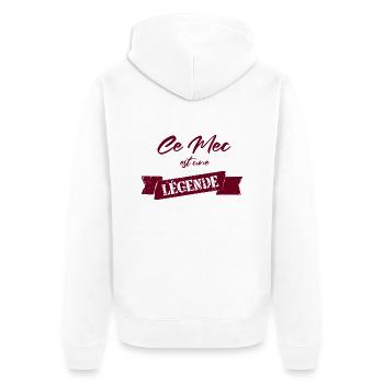 ce mec est une legende cadeau père - Veste à capuche bio Premium Unisexe - blanc - Dos - Thijin (182cm)
