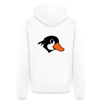 Comic Duck - Unisex Premium Organic Zip Hoodie - white - Back - Thijin (182cm)