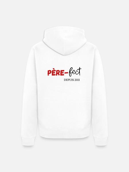 Père fect Depuis 2011 - Veste à capuche bio Premium Unisexe - blanc