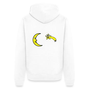 Lune et étoiles - Veste à capuche bio Premium Unisexe - blanc - Dos - Thijin (182cm)