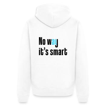 No way it's smart - Unisex Premium Organic Zip Hoodie - white - Back - Thijin (182cm)