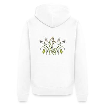 Blumen - Unisex Premium Bio Zip Hoodie - Weiß - Hinten - Thijin (182cm)