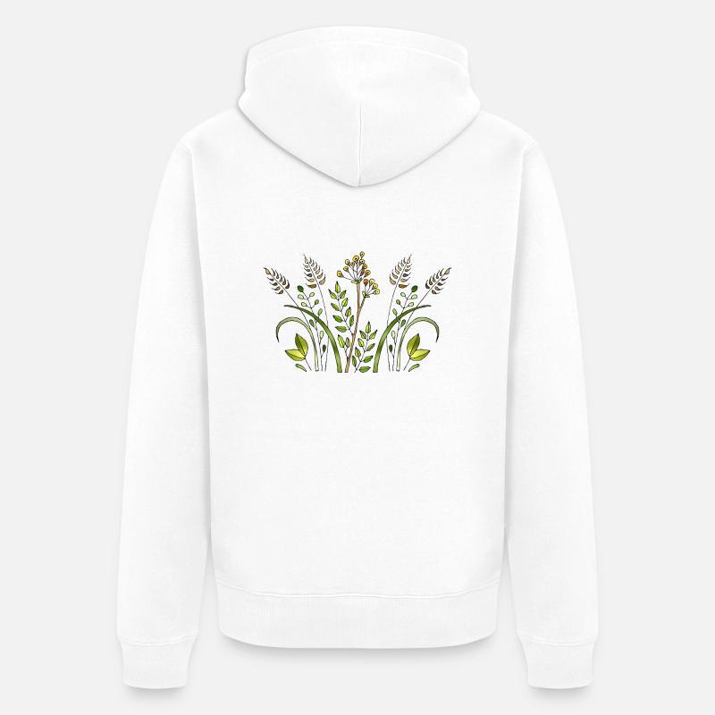 Fleur - Veste à capuche bio Premium Unisexe - blanc