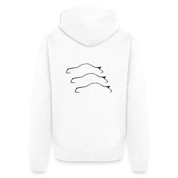 Auto - Unisex Premium Bio Zip Hoodie - Weiß - Hinten - Thijin (182cm)
