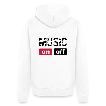 music - Unisex Premium Bio Zip Hoodie - Weiß - Hinten - Thijin (182cm)